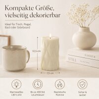 Harlequin LED Stumpenkerze Creme 7,5 x 12,5 cm