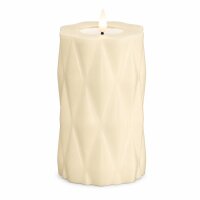 Harlequin LED Stumpenkerze Creme 7,5 x 15 cm