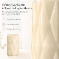 Harlequin LED Stumpenkerze Creme 7,5 x 15 cm