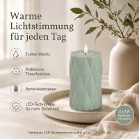 Harlequin LED Stumpenkerze Salbei Grün 7,5 x 10 cm