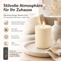 Shape Gerillte Kerze Creme 7,5 x 12,5 cm