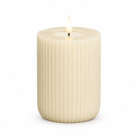 Shape Gerillte Kerze Creme 7,5 x 15 cm