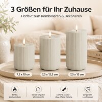 Shape Gerillte Kerze Sand 7,5 x 12,5 cm