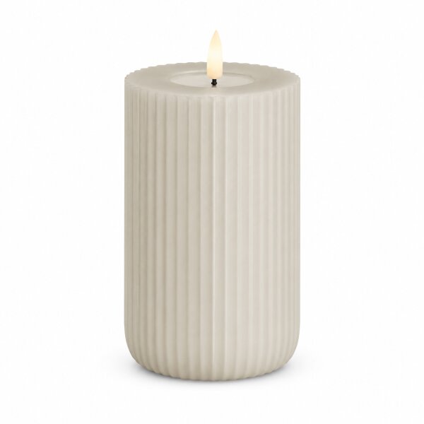 Shape Gerillte Kerze Sand 7,5 x 15 cm