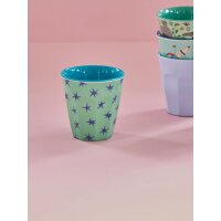 Rice Melamin Becher Medium Hell Grün mit Blauen Sternen Stars