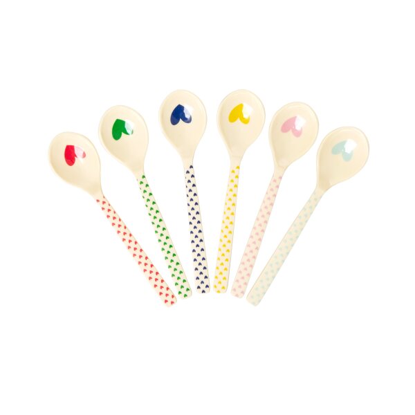 Rice Teelöffel 6er Set mit Herz Print