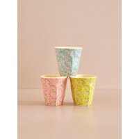 Rice Melamin Becher Medium 3er Set - Blumenmuster