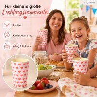 Rice Melamin Becher Groß Rosa mit Roten Herzen
