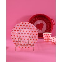 Rice Melamin Becher Medium Rosa mit Roten Herzen
