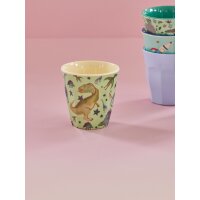 Rice Melamin Becher Medium Grün mit Dinosaurier
