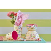 Rice Melamin Becher Medium Beige mit Schmetterling Muster