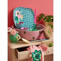 Rice Melamin Becher Medium Hellblau mit Kleeblatt Muster