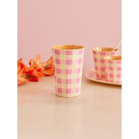 Rice Melamin Becher Groß Pink mit Streifen Muster
