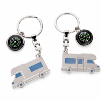 Schlüsselanhänger mit Wohnmobil und Kompass