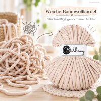 Baumwollkordel 8mm 100m Beige Nude - Häkelkordel aus Baumwolle