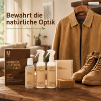 Lederpflege Set für Nubuk 250ml Braun Eco Wildleder Schutz Reinigung