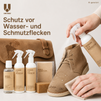Lederpflege Set für Nubuk 250ml Braun Eco Wildleder Schutz Reinigung