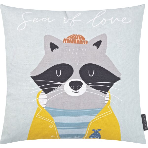 Magma Seafriends Kissenhülle mit Reissverschluss Waschbär 45x45