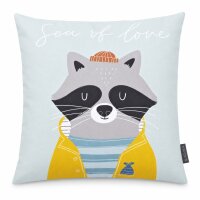 Kinderkissenbezug 45x45 Blau Hellblau Baumwolle mit...
