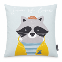 Magma Seafriends Kissenhülle mit Reissverschluss Waschbär 45x45