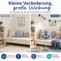 Dekokissenhülle Kinderzimmer 45x45 Grau hellgrau Baumwolle Anker