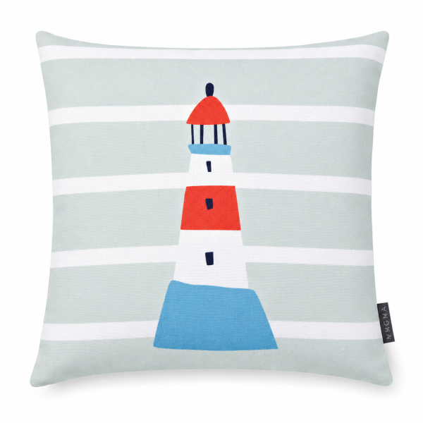 Magma Seafriends Kissenhülle mit Reissverschluss Leuchtturm 45x45