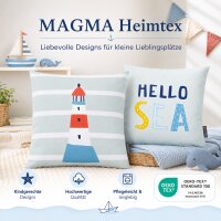 Kissenhülle Leuchtturm 45x45 Grün mint Baumwolle fürs Kinderzimmer