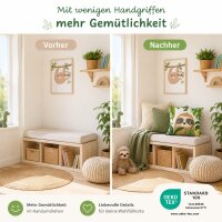 Dekokissenbezug Kinder 45x45 Weiß - Baumwolle Faultier fürs Kinderzimmer