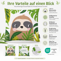 Magma Wildkids Kissenhülle mit Reissverschluss Faultier 45x45 cm