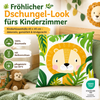 Magma Wildkids Kissenhülle mit Reissverschluss Löwe 45x45 cm
