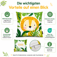 Magma Wildkids Kissenhülle mit Reissverschluss Löwe 45x45 cm