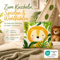 Magma Wildkids Kissenhülle mit Reissverschluss Löwe 45x45 cm
