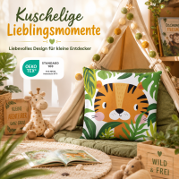 Magma Wildkids Kissenhülle mit Reissverschluss Tiger 45x45 cm