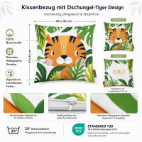 Magma Wildkids Kissenhülle mit Reissverschluss Tiger 45x45 cm