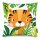 Dekokissenhülle Kinder 45x45 Weiß - Baumwolle Tiger mit Reißverschluss