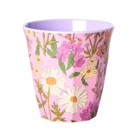 Rice Mittelgroße Becher - Hellrosa - Daisy Dearest Print