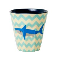 Rice Mittelgroße Becher - Crème - Shark Print
