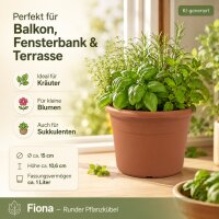 Pflanzkübel 15 cm Orange Terrakotta Kunststoff für kleine Pflanzen