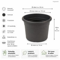Pflanztopf Fiona Anthrazit Ø 20cm