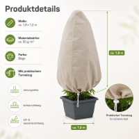 Testrut Wintervlies mit Tunnelzug 1,8 x 1,2 m beige