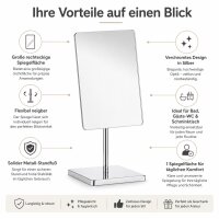 Standspiegel rechteckig verchromt in Silber