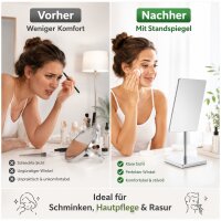 Standspiegel rechteckig verchromt in Silber