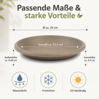Pflanztopfuntersetzer Mira Taupe Ø 34cm