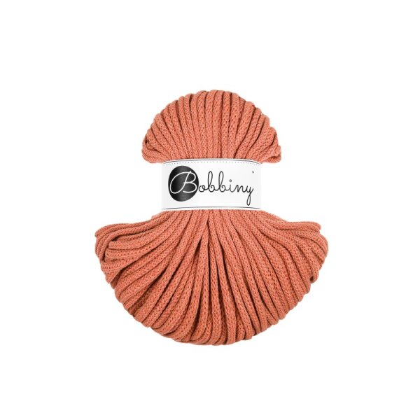 Baumwollkordel 5mm 50m Orange Terracotta - geflochtene Häkelkordel