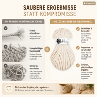 Baumwollkordel 5mm 50m Natur - Makramee Garn Natural geflochten