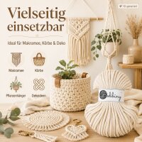Baumwollkordel 5mm 50m Natur - Makramee Garn Natural geflochten
