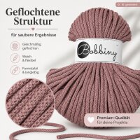 Baumwollkordel 5mm 50m Rosa Mauve - Makramee Garn geflochten