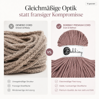 Baumwollkordel 5mm 50m Rosa Mauve - Makramee Garn geflochten