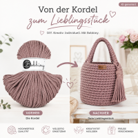 Baumwollkordel 5mm 50m Rosa Mauve - Makramee Garn geflochten