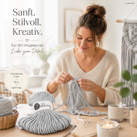 Baumwollkordel 5mm 50m Grau - Light Grey Kordelgarn für Körbe